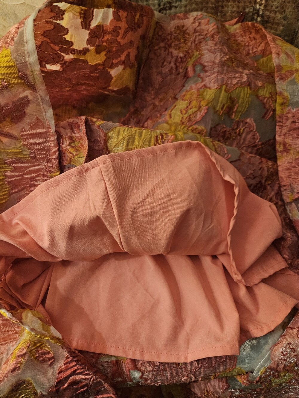 Fashion Nova Spaghetti Strap Pink Floral A-Line Dress with Orange Accents - Picture 16 of 16